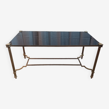 Vintage brass and glass coffee table