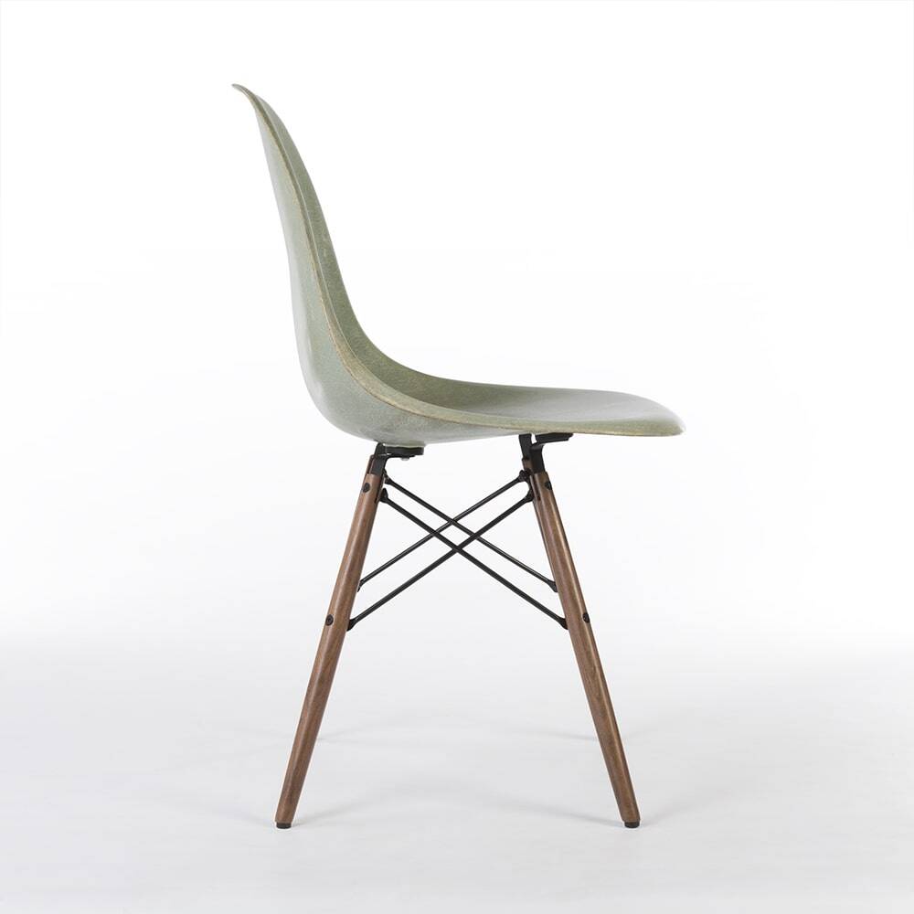 Light Seafoam Pair (2) Herman Miller Eames DSW Dining Side Shell Chairs