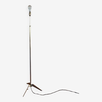 tripod floor lamp 1950 brass Maison Lunel