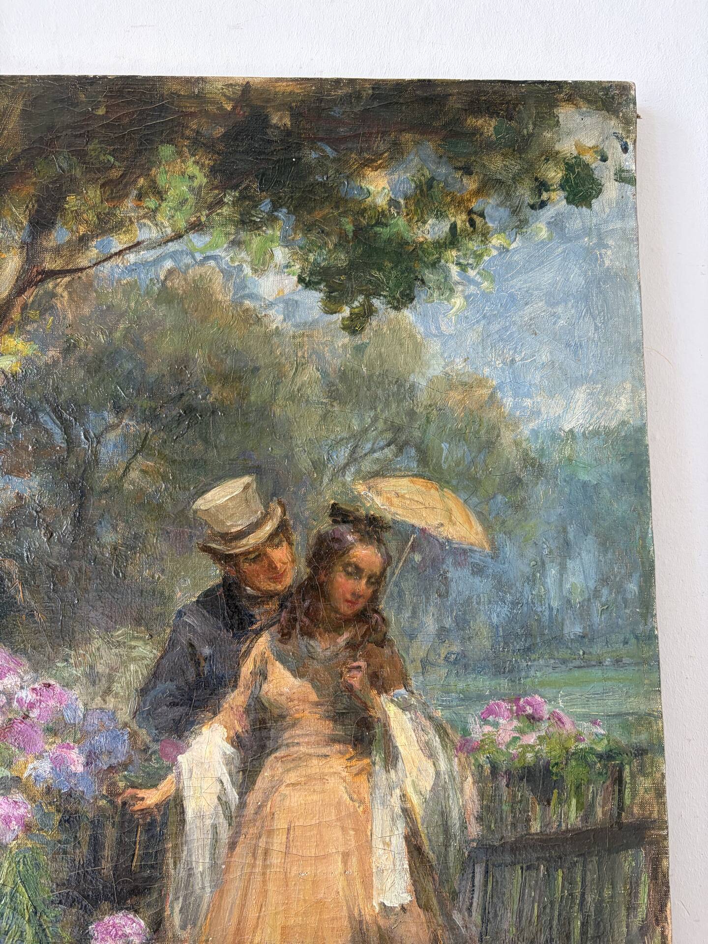 “La proposition”, huile sur toile signée