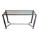 Glass Top Console in Lacquered Aluminium and Gold Metal, Pierre Vandel,