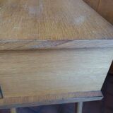 Vintage rattan feet compass bedside table