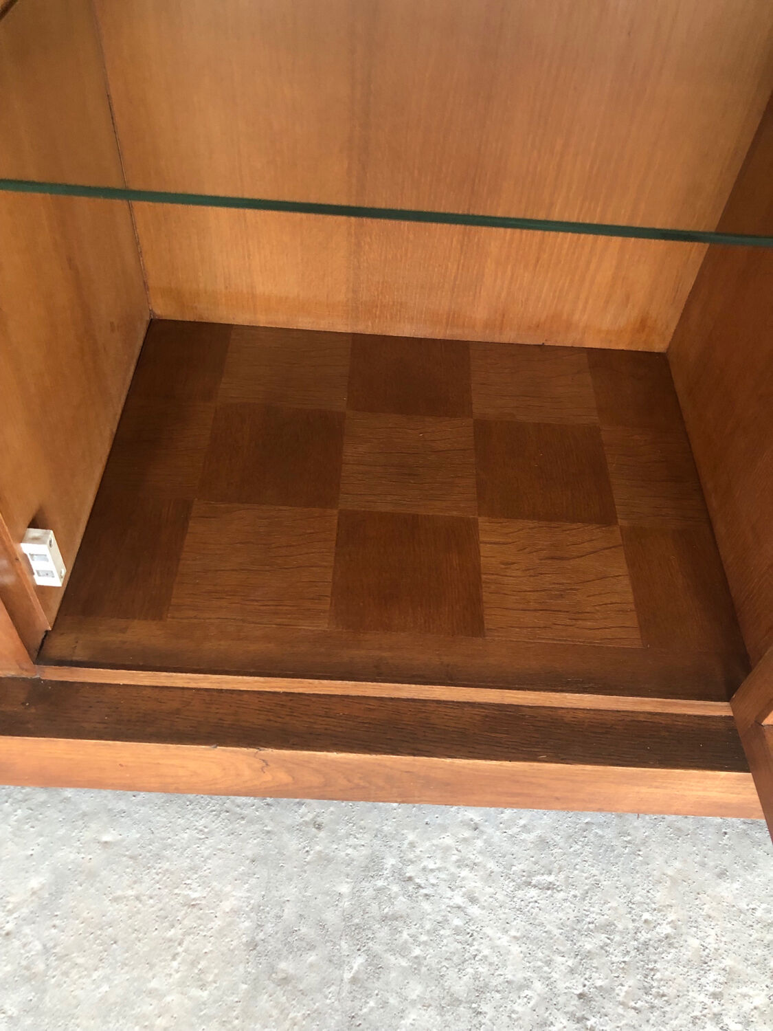 Art deco sideboard with checkered doors and top