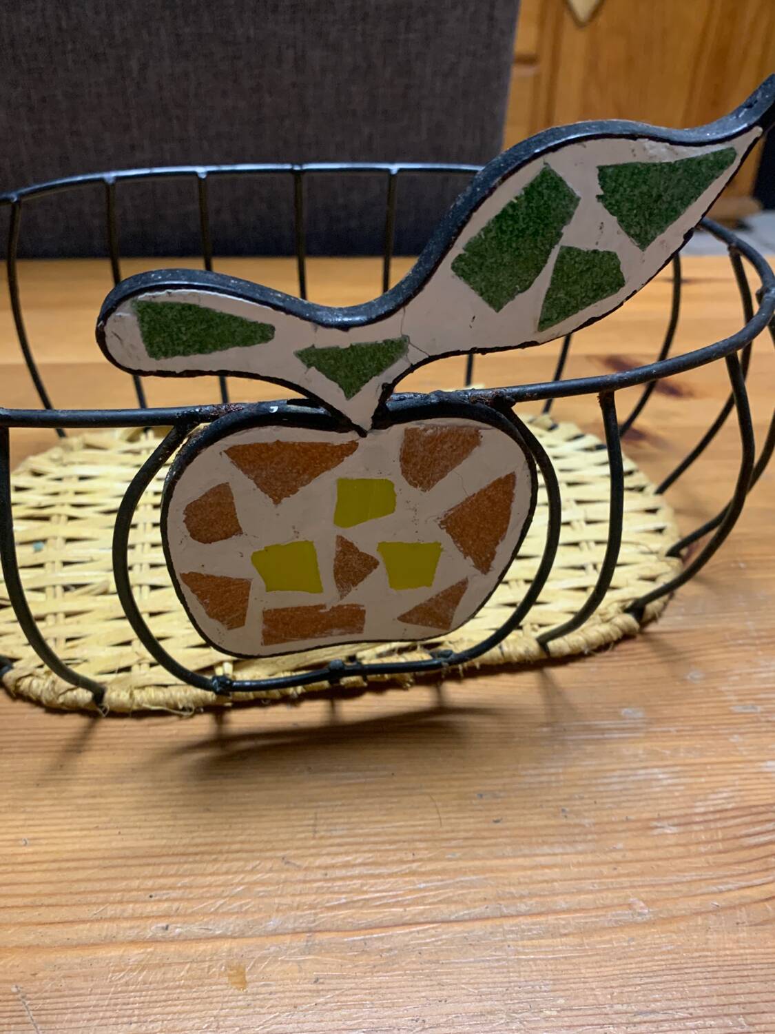 Panier fer osier déco pomme 🍎