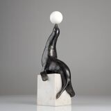 Art Deco sea lion sculpture attributed Marcel-André Bouraine, 1920s