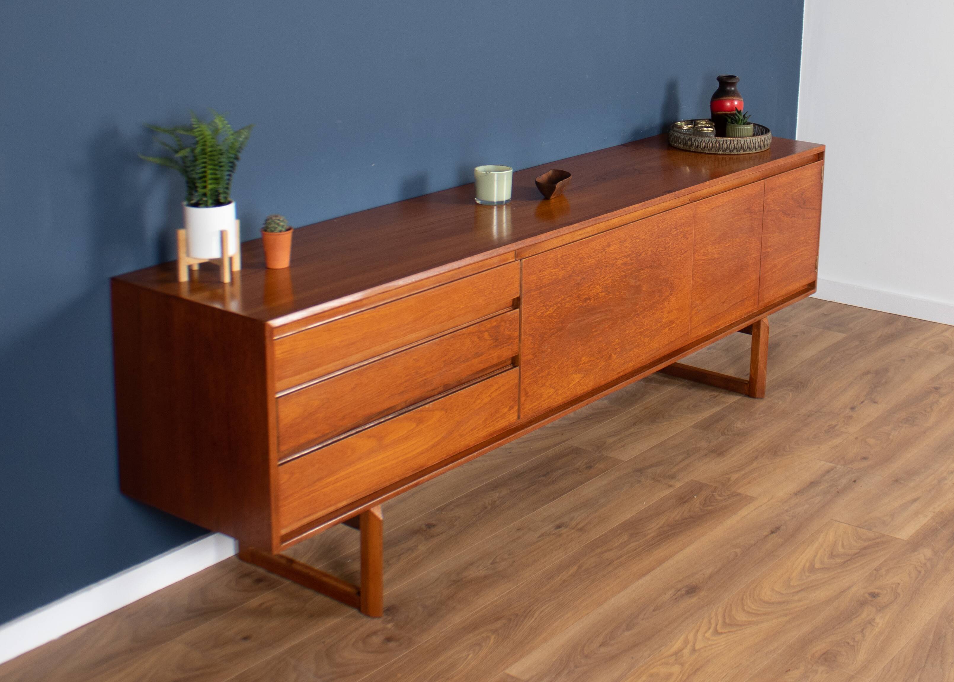 Long retro teak 1960s white & newton 'chilgrove' sideboard