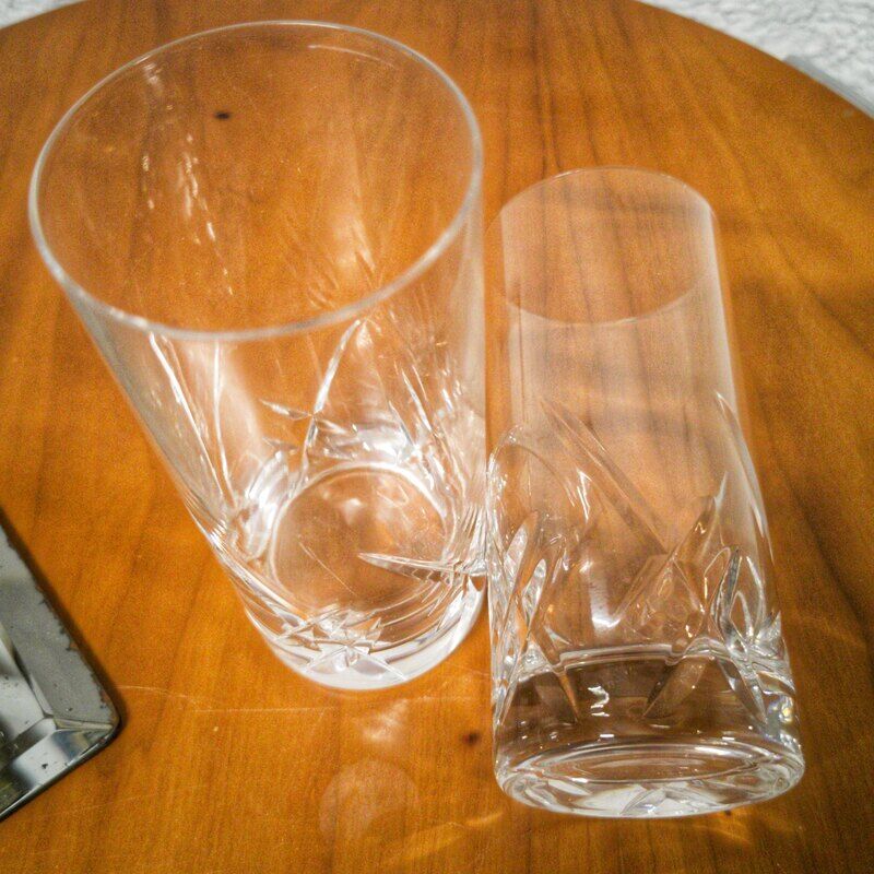 Duo of Crystal Long Drink Glasses