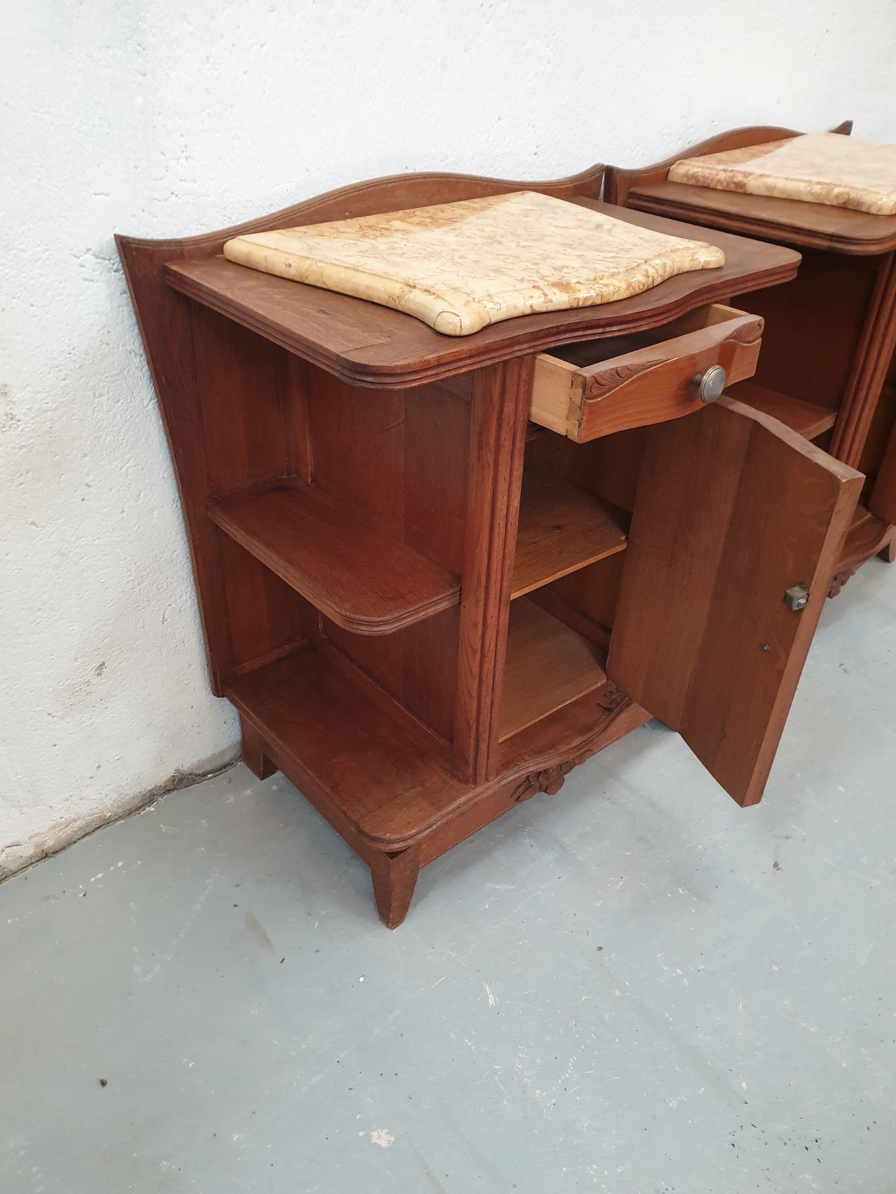 Pair of vintage bedside tables 40s