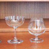 Set of 36 glasses cups baccarat ecaille richelieu + various flutes cuts