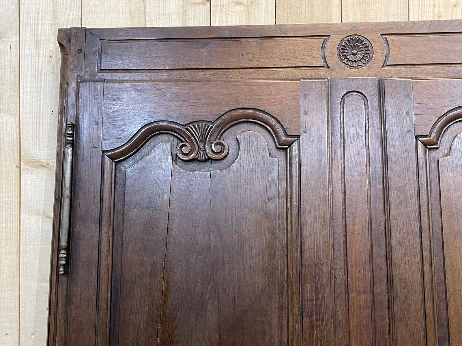 18th-century oak wardrobe front