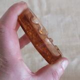 Cendrier en verre moulé pressé style art déco décor de roses