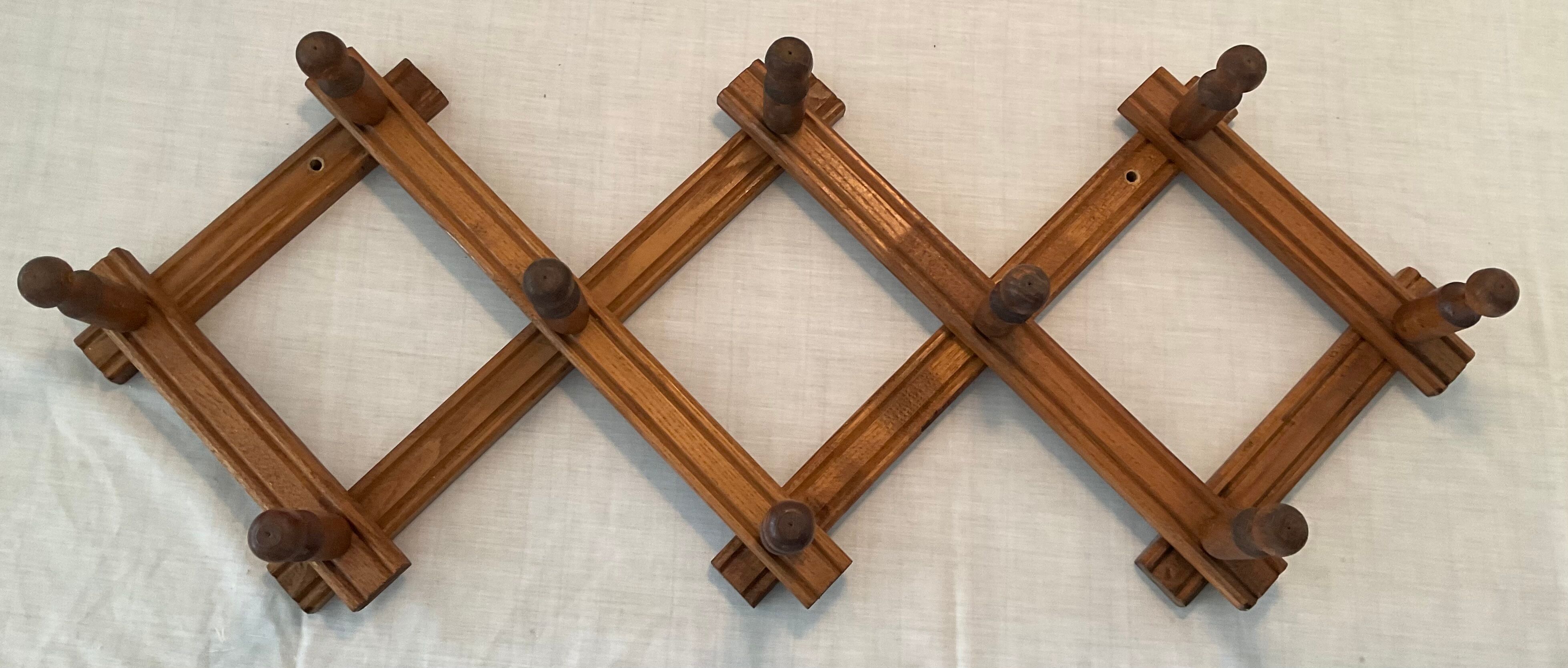 Scandinavian coat rack 10 hooks from the 60s-70s