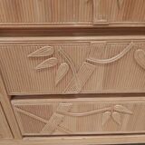 Vintage wicker sideboard with flowers
