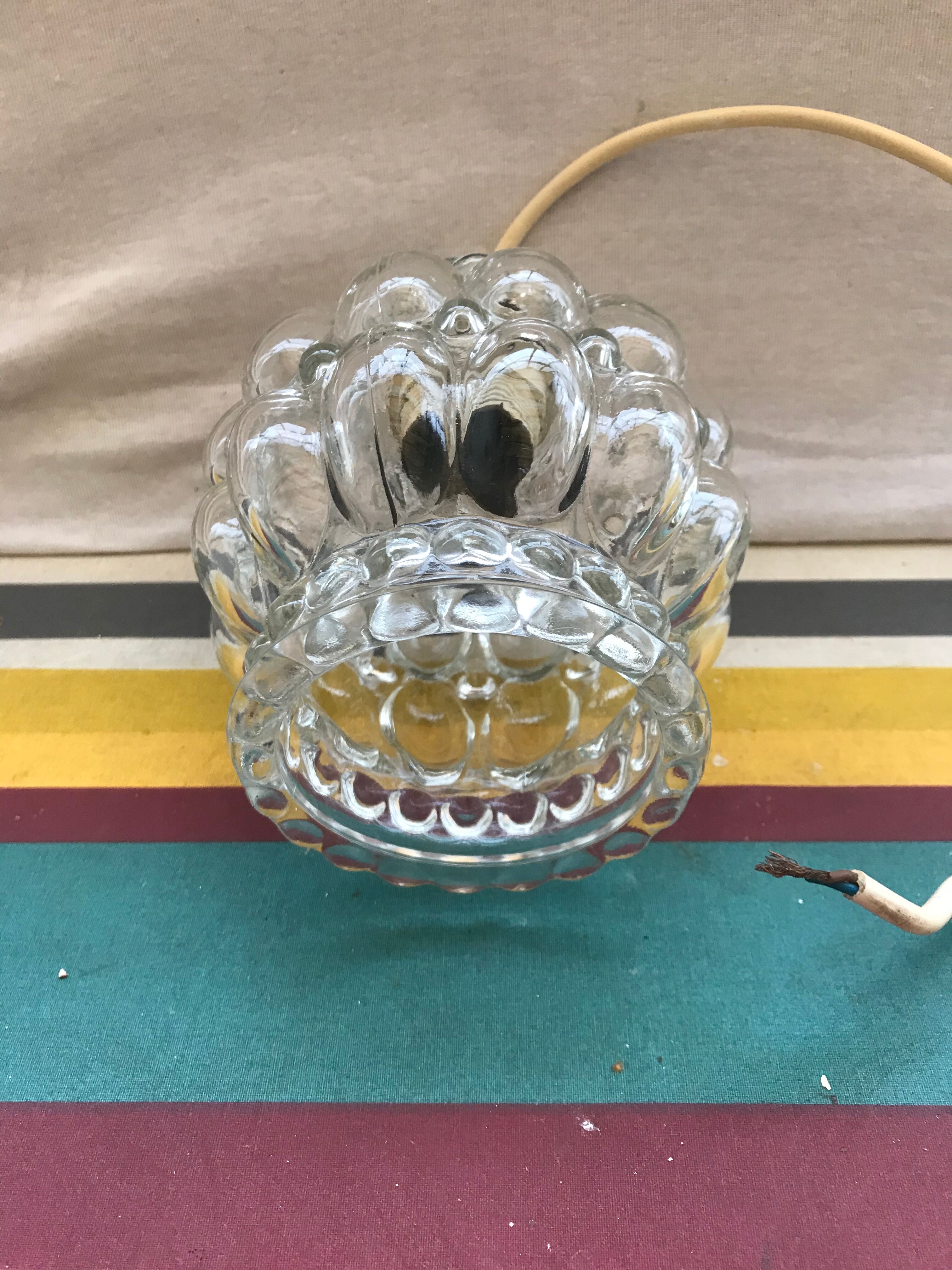 Old glass pendant light, 70s