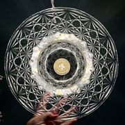 Vintage molded glass lampshade pendant light - tableware collection -