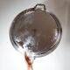 Rare vintage oriental covered serving dish in silver-plated metal, mid-20th century.