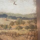 20th century harvest landscape painting