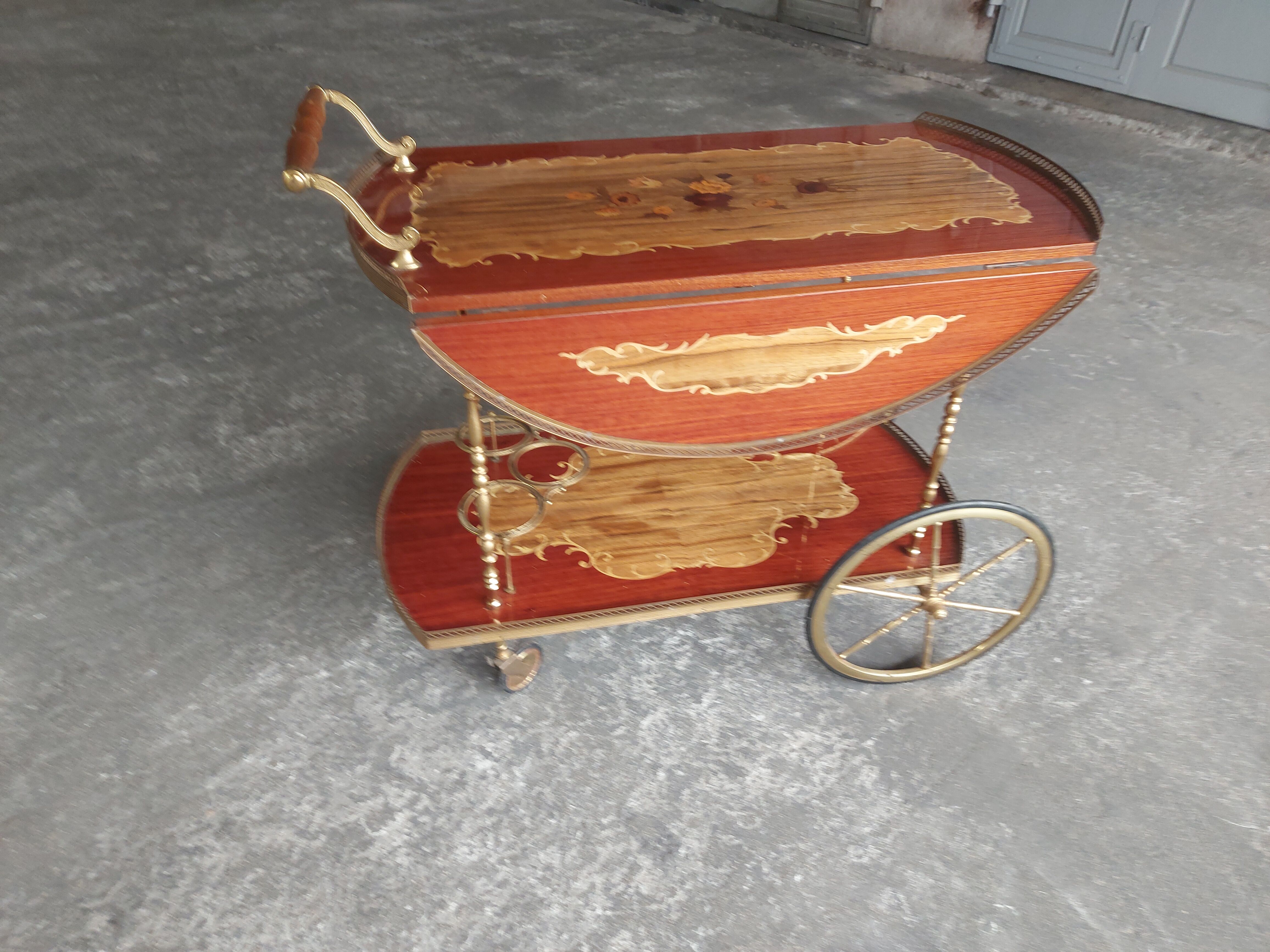 Desserte vintage en marqueterie