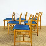 6 Scandinavian oak chairs from the 1960s.