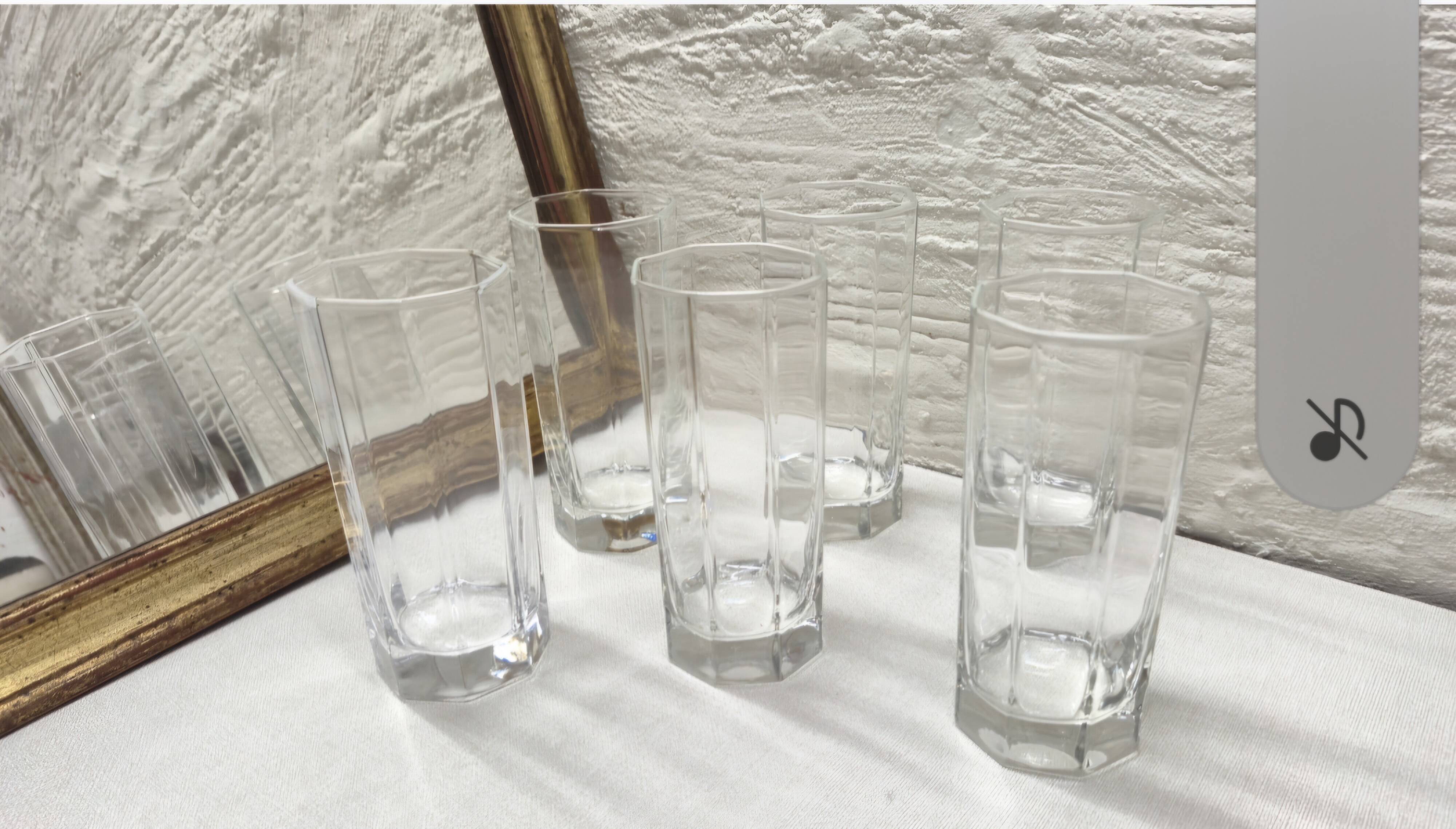 Set of 6 orangeade glasses Octime 1980s