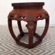 Stool Chinese pedestal table old red lacquer