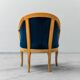 Poltroncina vintage in legno massello velluto blu anni ’50 modernariato