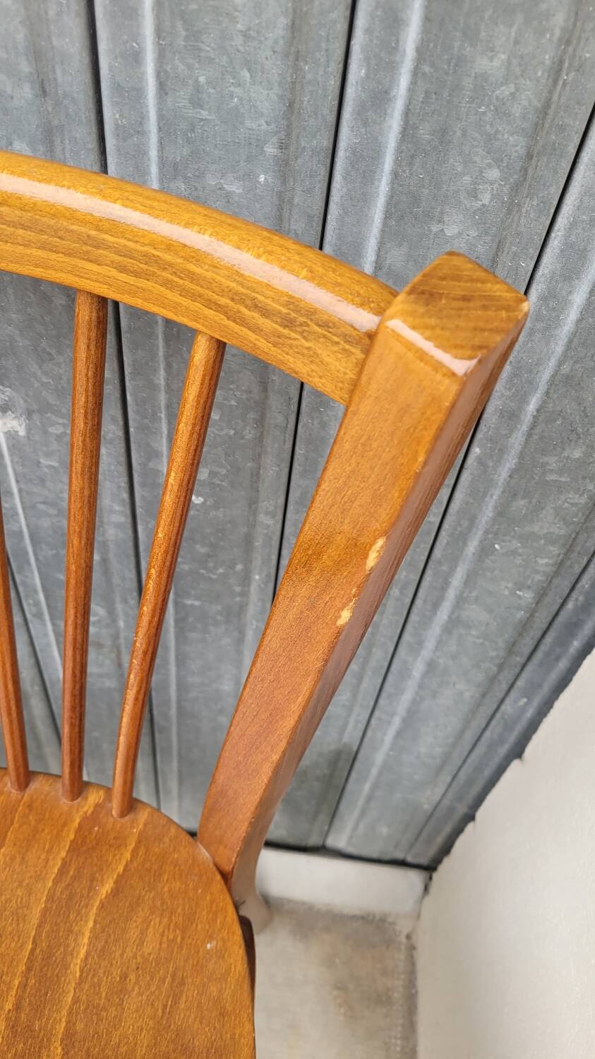 Set of 5 antique signed Baumann bistro chairs