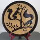 Dauphinois plate in glazed terracotta from the 1950s by Claude Faure, featuring squirrels.