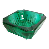 Cendrier en verre vert émeraude, verrerie cristallerie d’Arques
