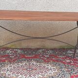 Large bistro table with cast iron legs and cherry top