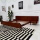 Scandinavian double teak bed