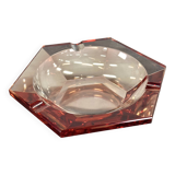 Cendrier carré en verre de Murano rose