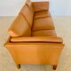 Vintage Danish mid-century Morgans Hansen cognac 3-seater sofa