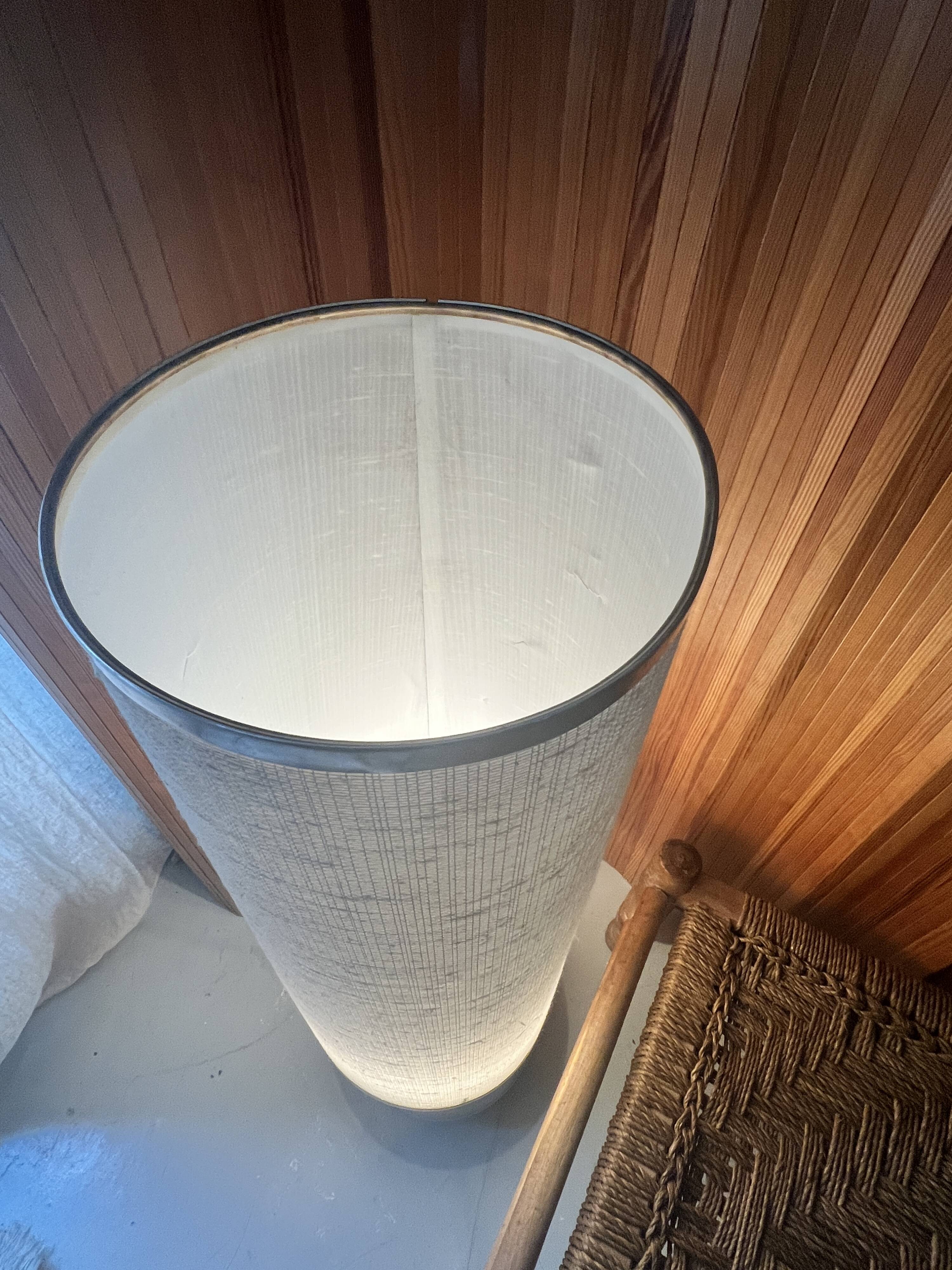 Lampe de sol en métal brossé Philippe Barbier, design 1970