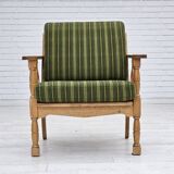 1970s, Danish design, oak wood armchair in furniture wool, original condition.