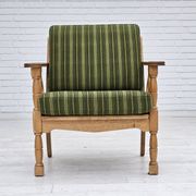 1970s, Danish design, oak wood armchair in furniture wool, original condition.