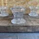 Set of 4 vintage conical moulded glass candle holders sully