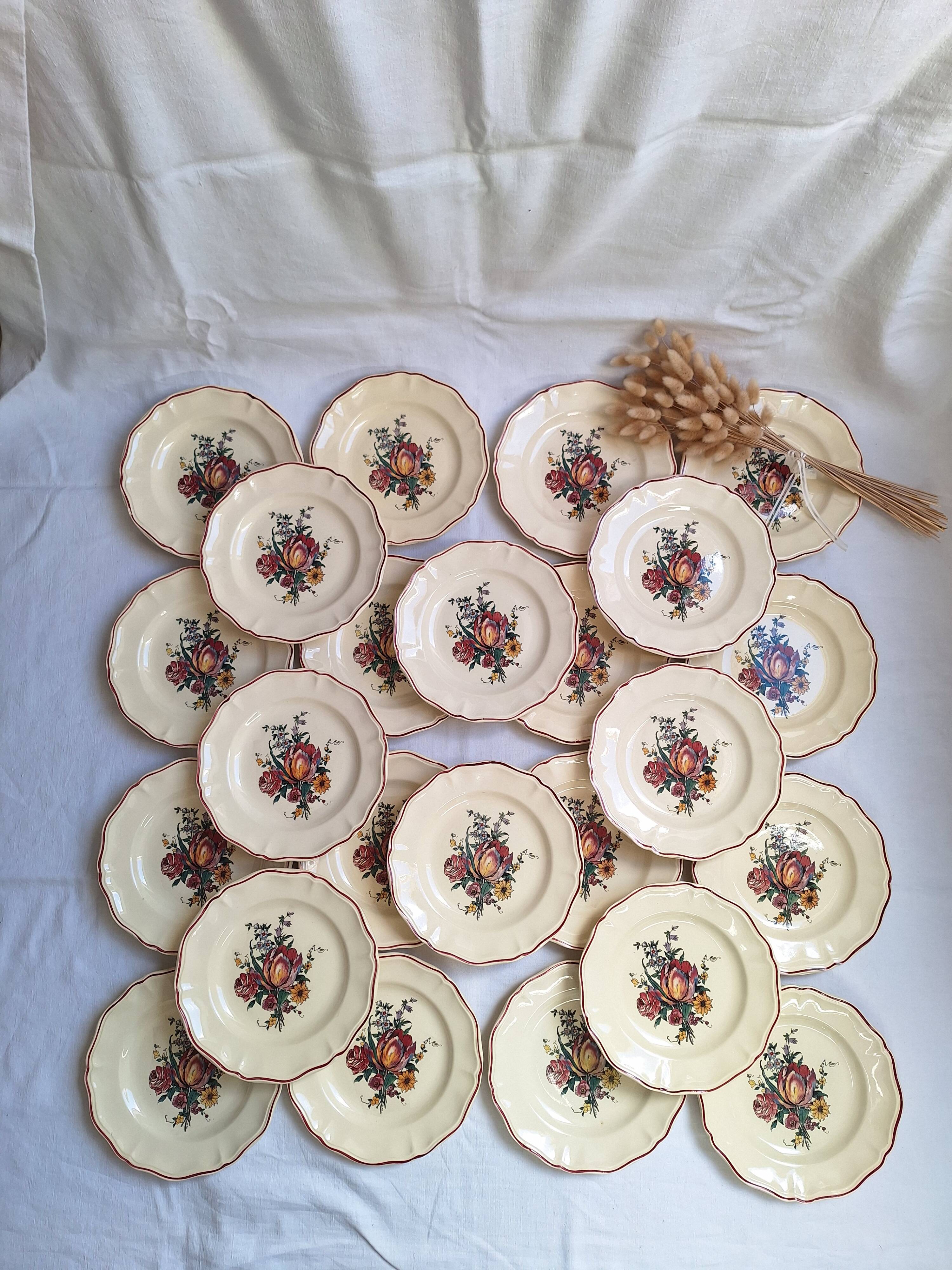 Assiettes plates Digoin Sarreguemines Modèle Loraine