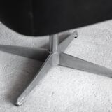 Black leather swivel armchair by Ire Möbel AB, 1960
