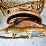 Vintage rattan swivel chair