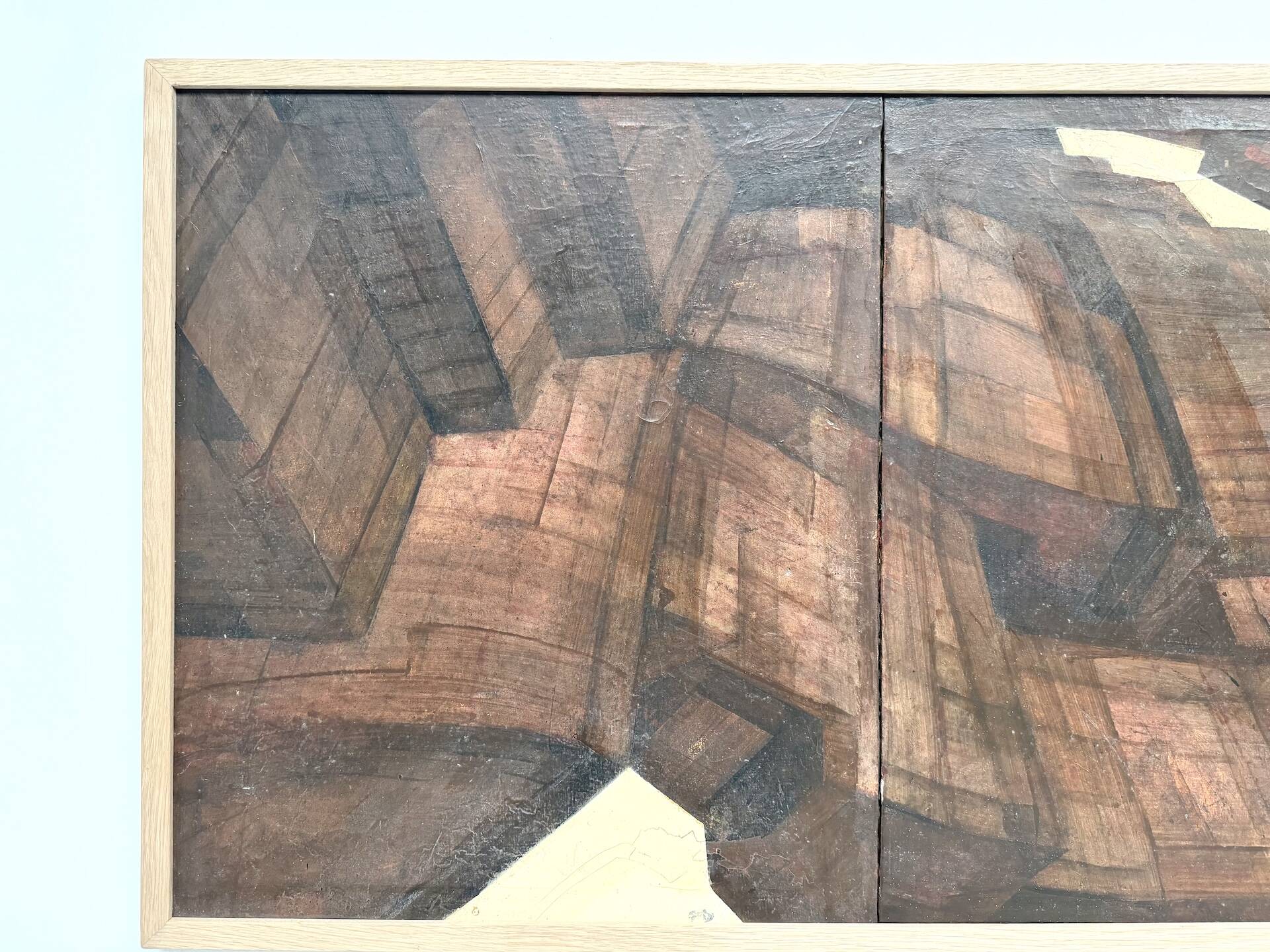 Abstract diptych "deconstructed architecture", France 1970