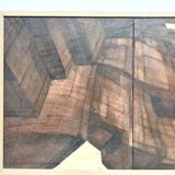 Abstract diptych "deconstructed architecture", France 1970