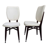 2 skai and wooden chairs