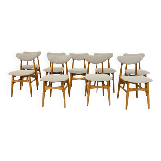 Ensemble de 12 chaises italienne, années 60 (nouveau rembourrage)