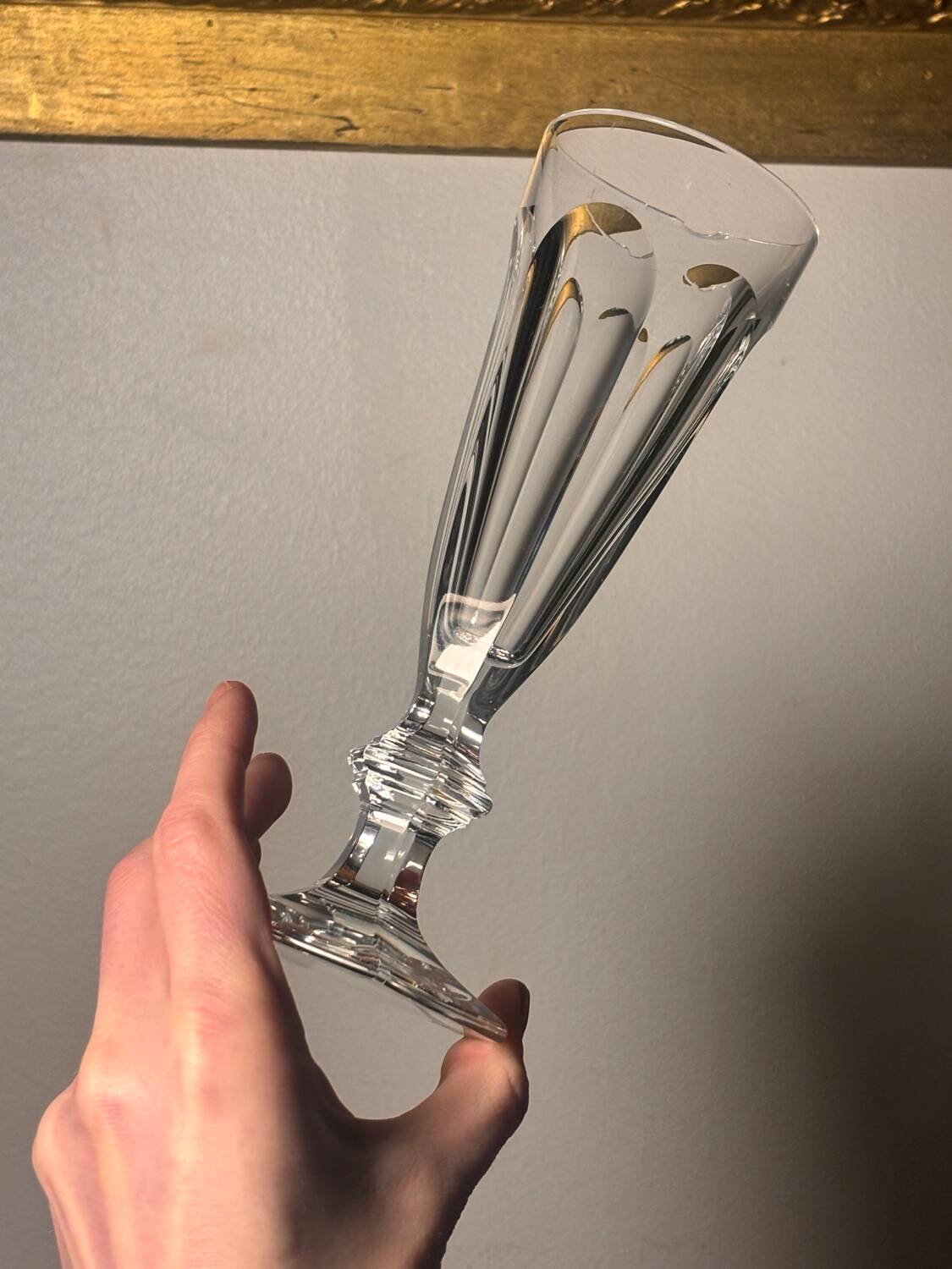 Baccarat Harcourt flute, 1841, signed