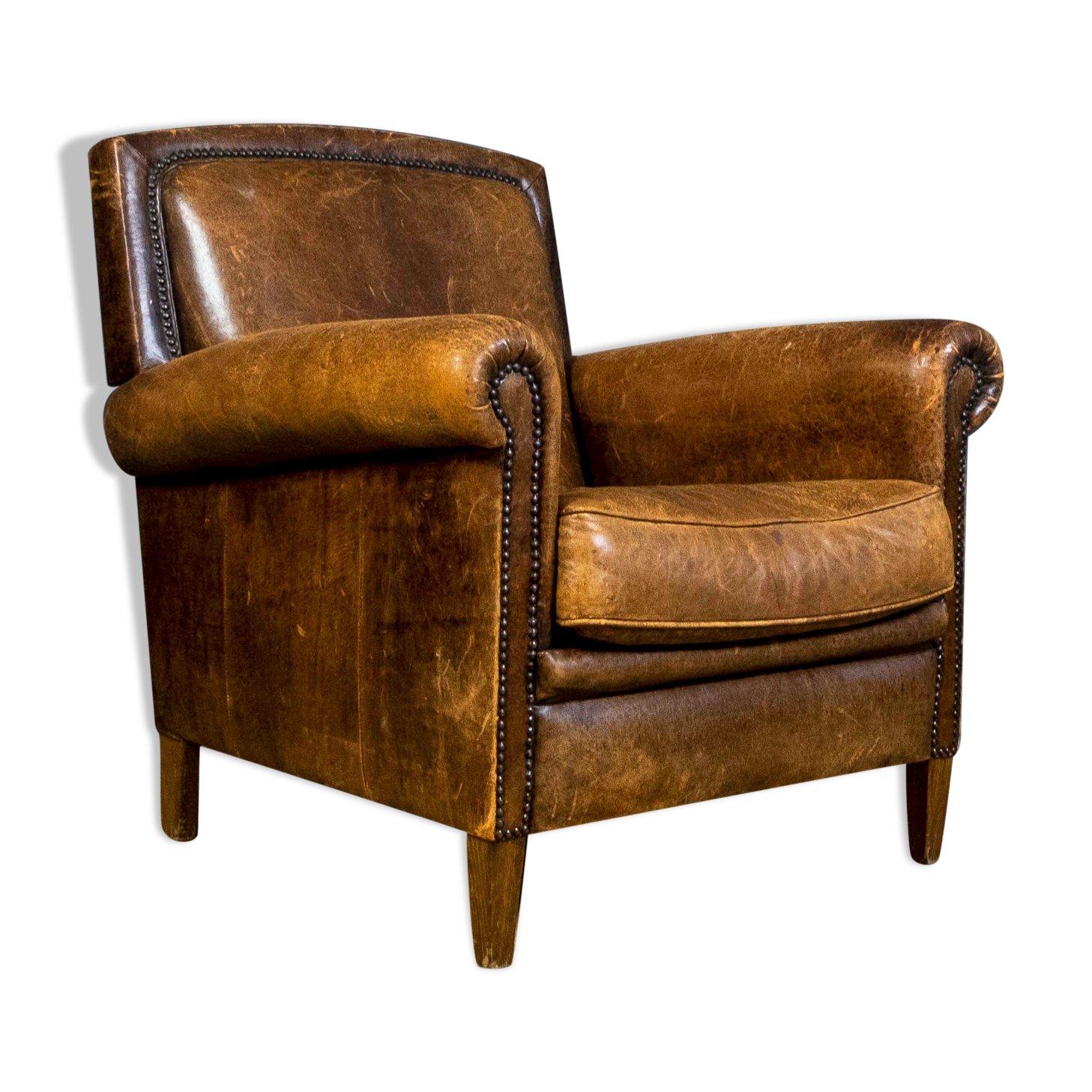 Vintage sheep leather clubchair