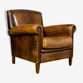 Vintage sheep leather clubchair