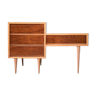 Portuguese mid-century credenza circa 1966. Tola wood with melamine and exotic wood veneer