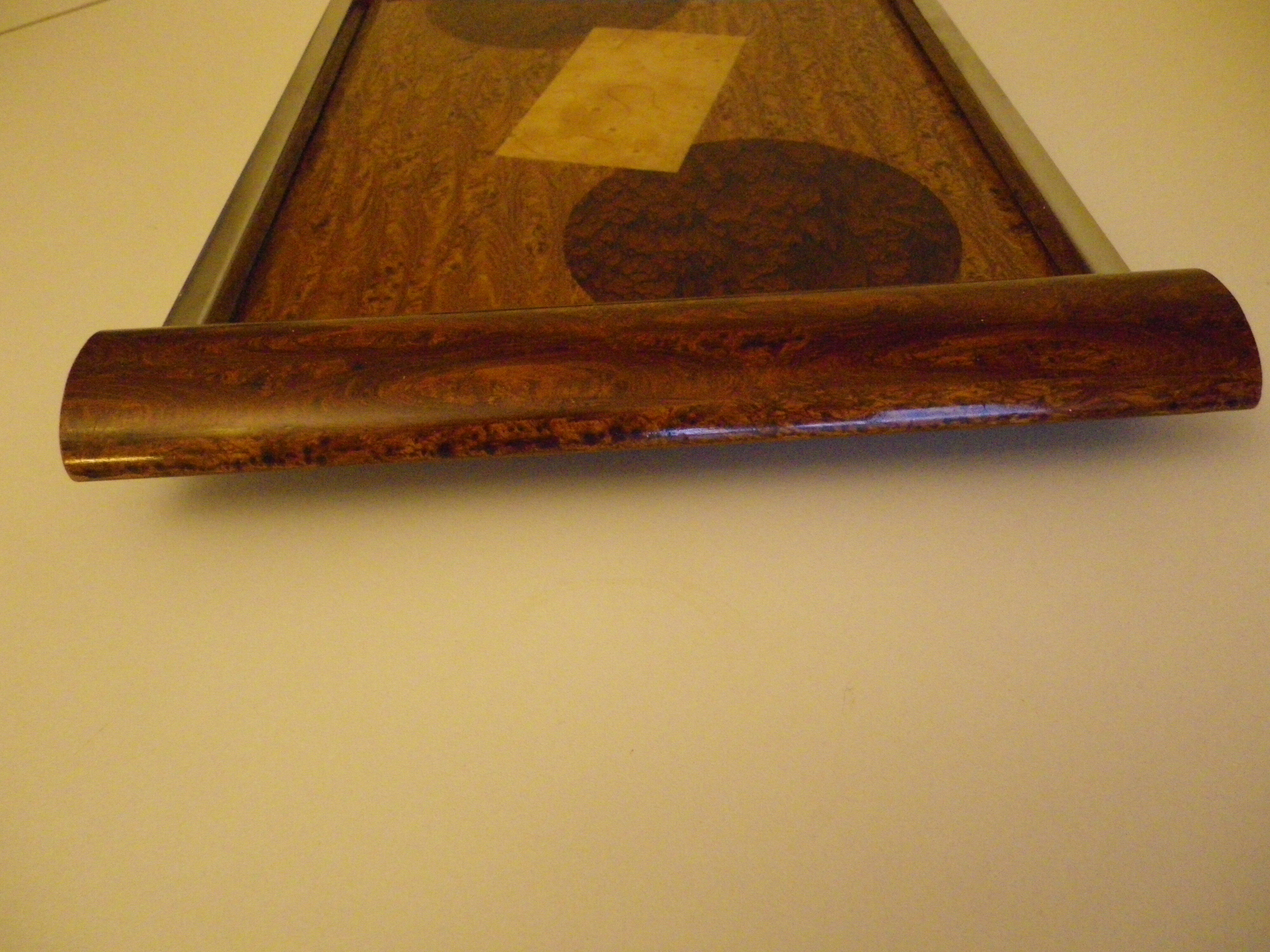 Plateau, serving - Wood, glass, metal - about 1940