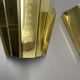 Rare set of 2 cubic solid brass wall light sconces by egoluce, italy 1980s